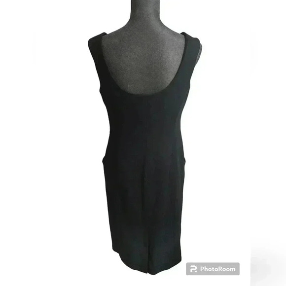 Bill Blass wool/cashmere hombre sleeveless mini shift dress - Picture 3 of 6